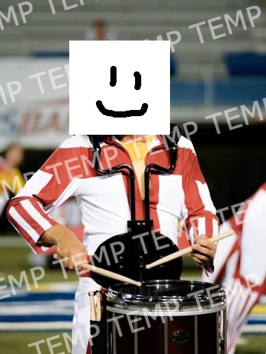 Action shot of a snare drummer